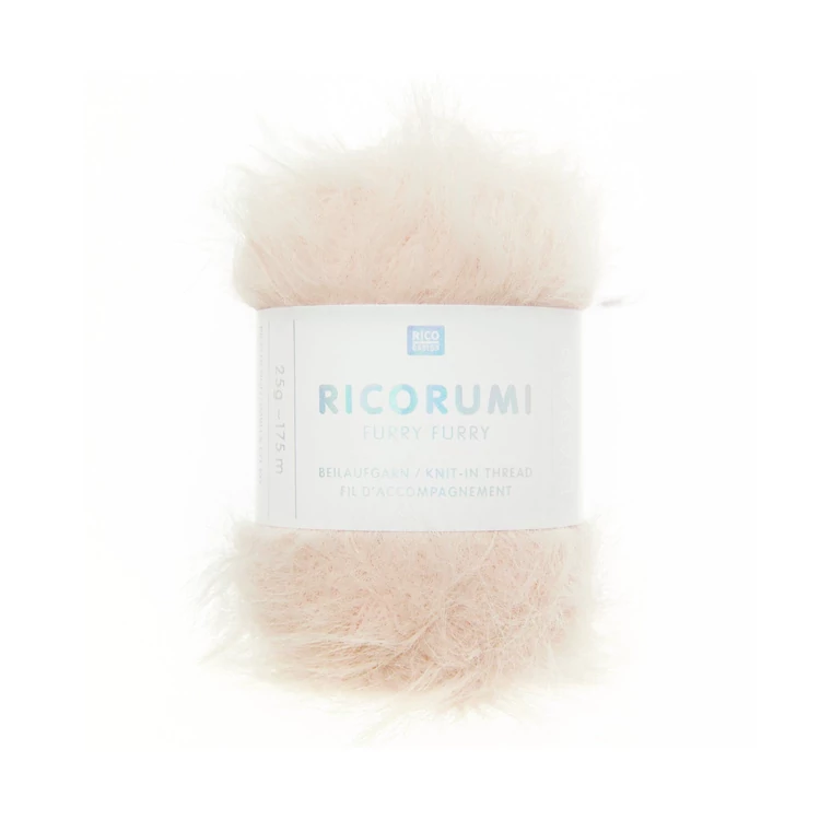 Ricorumi Furry Furry 013 Nude - faux fur carry-along yarn - rózsaszín szőrös kísérőfonal