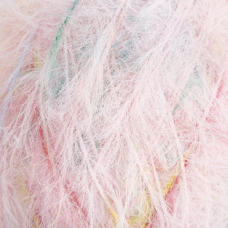 Ricorumi Furry Furry Print 001 Pastel - faux fur carry-along yarn - szőrös kísérőfonal