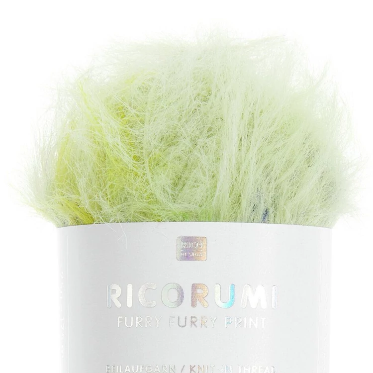 Ricorumi Furry Furry Print 002 Fresh - faux fur carry-along yarn - szőrös kísérőfonal