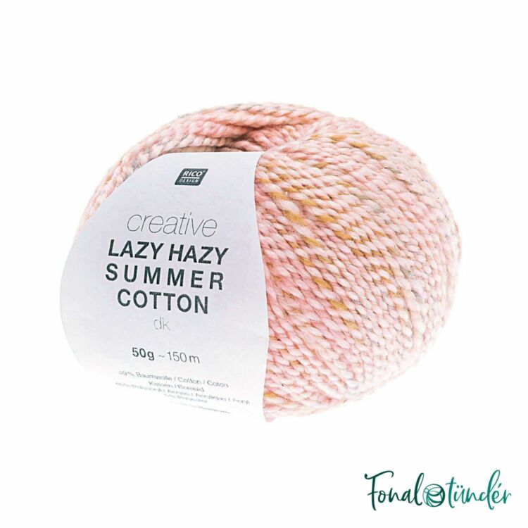 Rico Lazy Hazy Summer - 002 - rózsaszín pamut-akril fonal - cotton based yarn