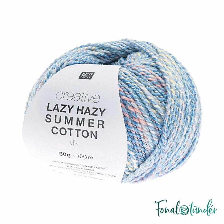 Rico Lazy Hazy Summer - 008 - világoskék pamut-akril fonal - cotton based yarn