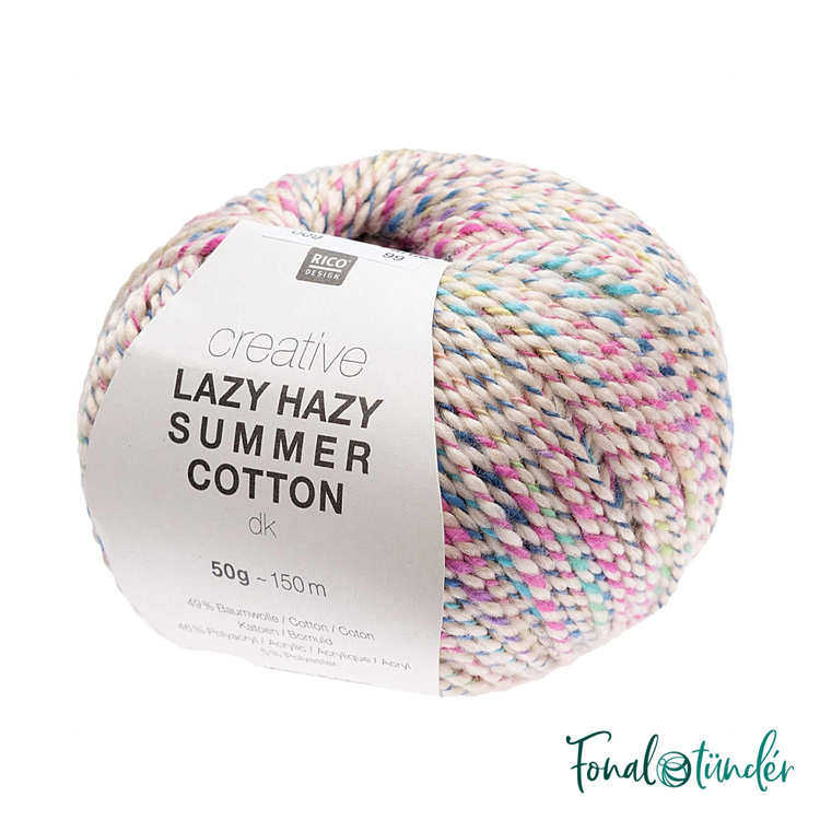 Rico Lazy Hazy Summer - 009 - krémszín pamut-akril fonal - cotton based yarn