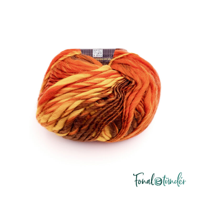 Scheepjes Felina 002 - narancs-barna gyapjú fonal - orange-brown gradient yarn blend