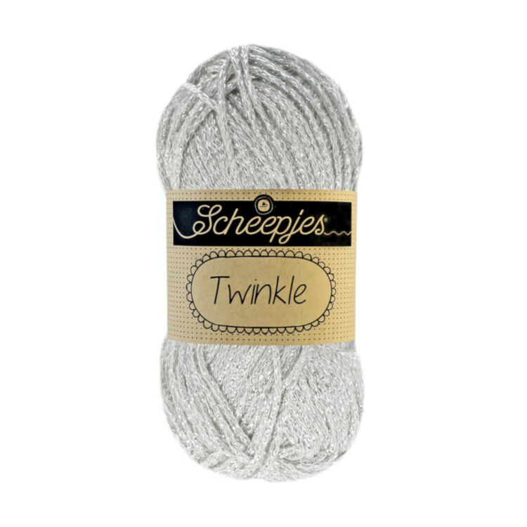 Scheepjes Twinkle 940 - csillogó ezüst pamut fonal - glittering silver cotton yarn