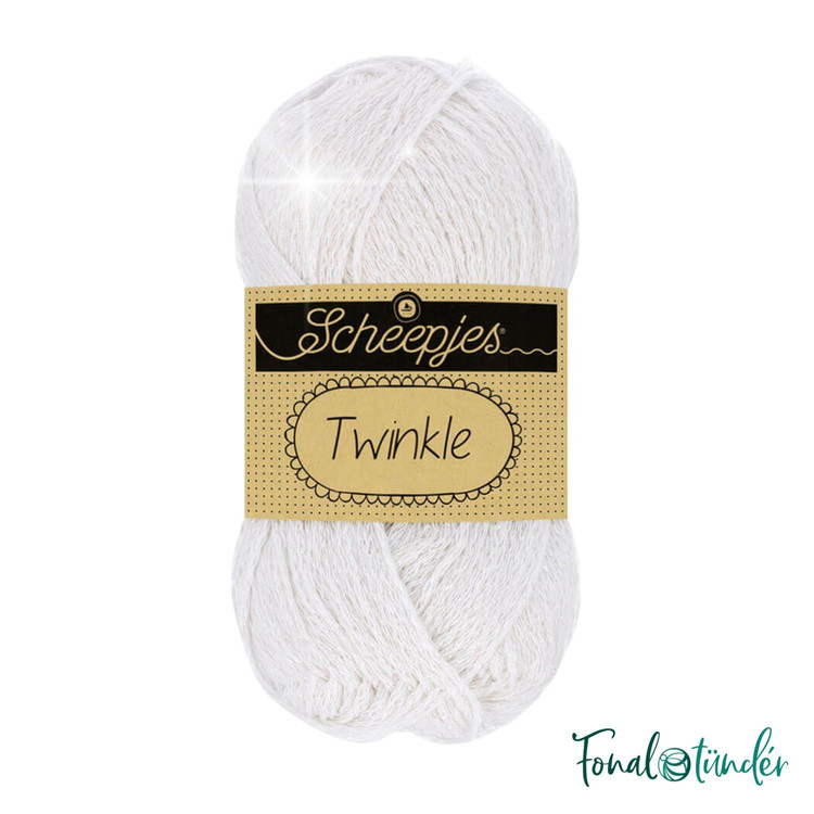 Scheepjes Twinkle 901 - csillogó fehér pamut fonal