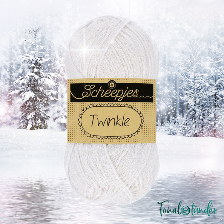 Scheepjes Twinkle 901 - csillogó fehér pamut fonal