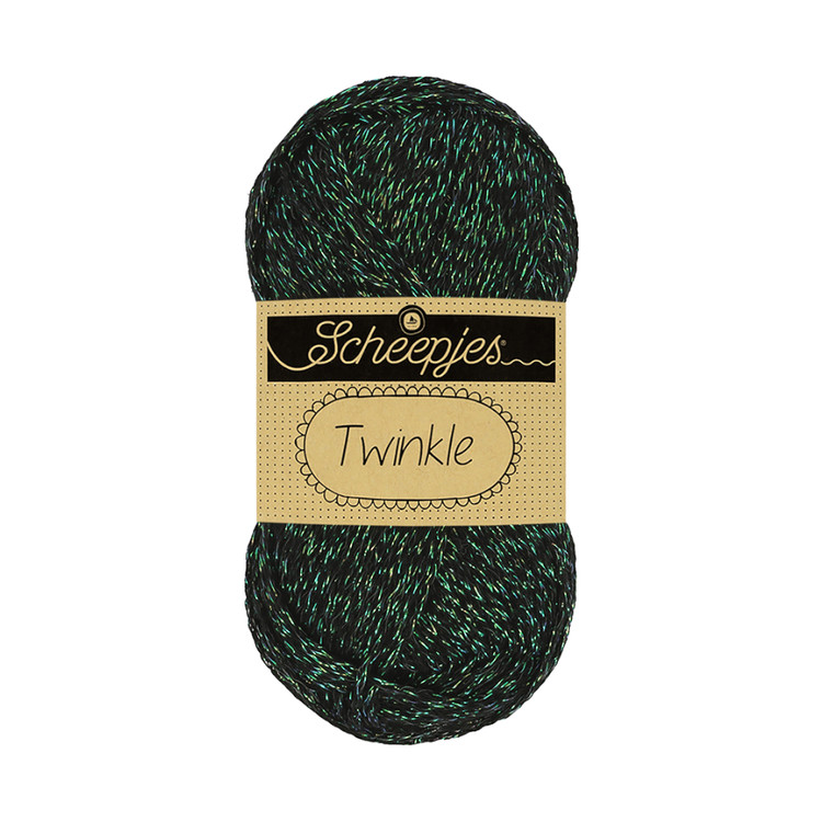 Scheepjes Twinkle 903 - fekete csillogó pamut fonal