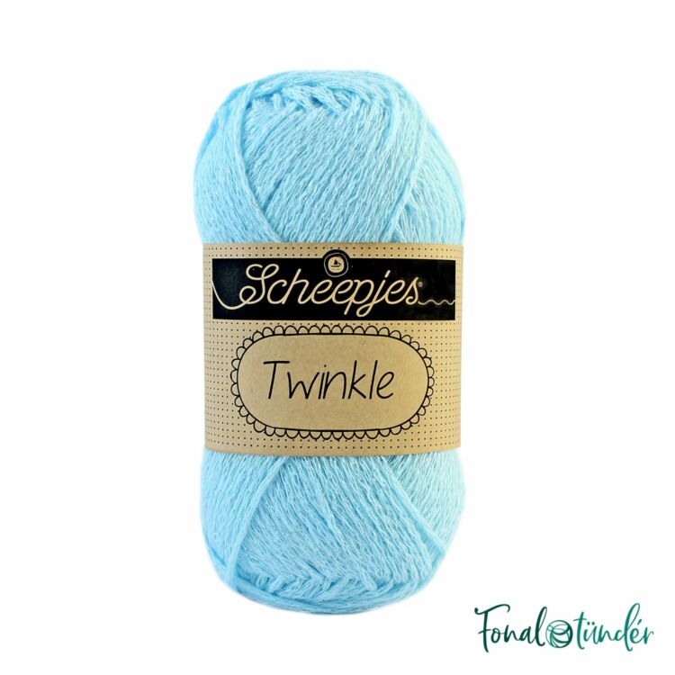 Scheepjes Twinkle 919 - csillogó világoskék pamut fonal - glittering blue cotton yarn