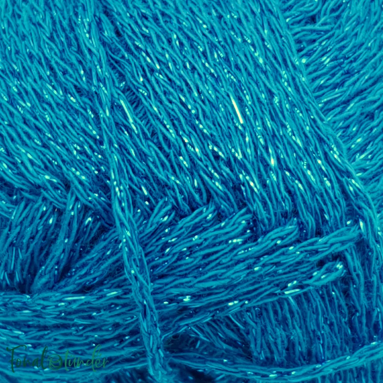Scheepjes Twinkle 920 - csillogó türkizkék pamut fonal - glittering turquoise-blue cotton yarn