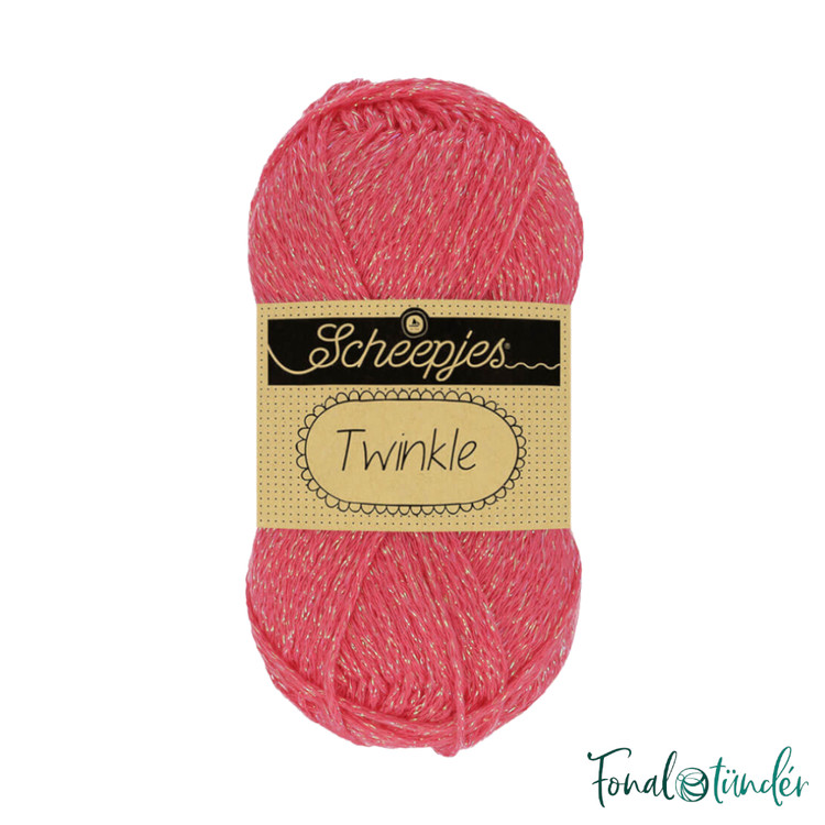 Scheepjes Twinkle 929 - élénk rózsaszín csillogó pamut fonal