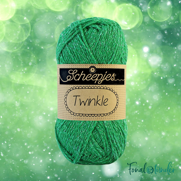 Scheepjes Twinkle 930 - zöld csillogó pamut fonal