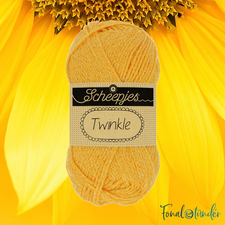 Scheepjes Twinkle 936 - csillogó napsárga pamut fonal