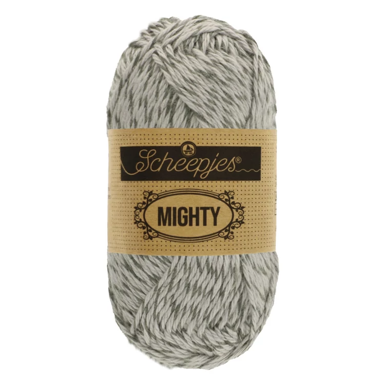 Scheepjes Mighty 754 Rock - szürke pamut-juta fonal - gray yarn