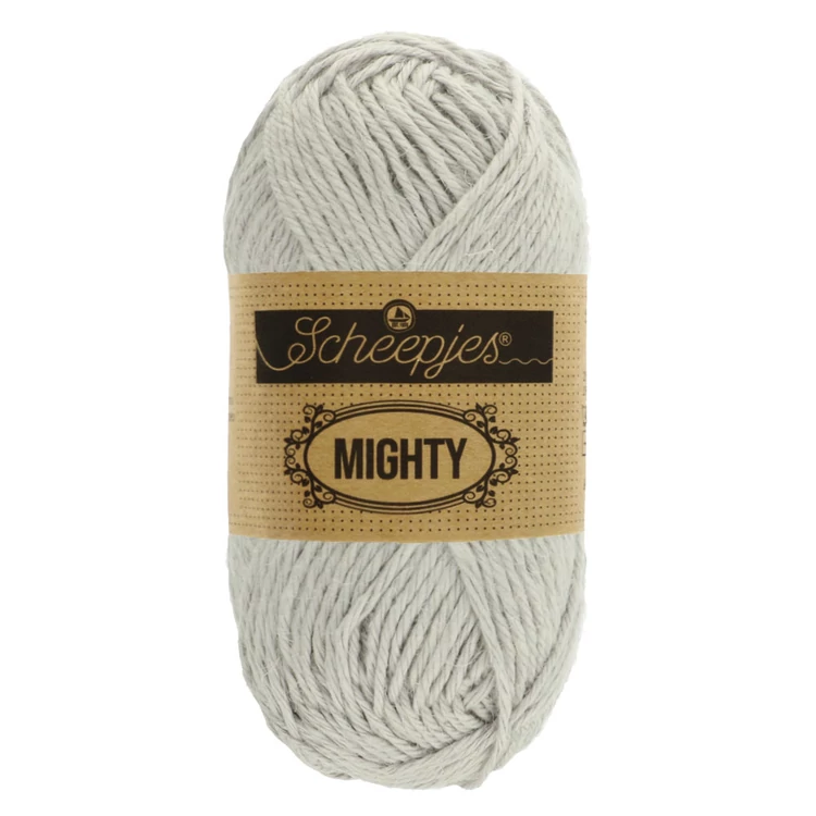 Scheepjes Mighty 760 Desert - világos szürke pamut-juta fonal - light gray yarn