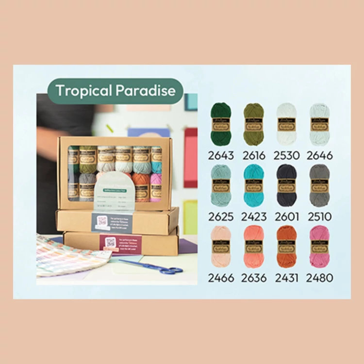 Scheepjes Softfun Color Pack - Tropical Paradise - 12 gombolyag fonal  - 12 balls of yarn