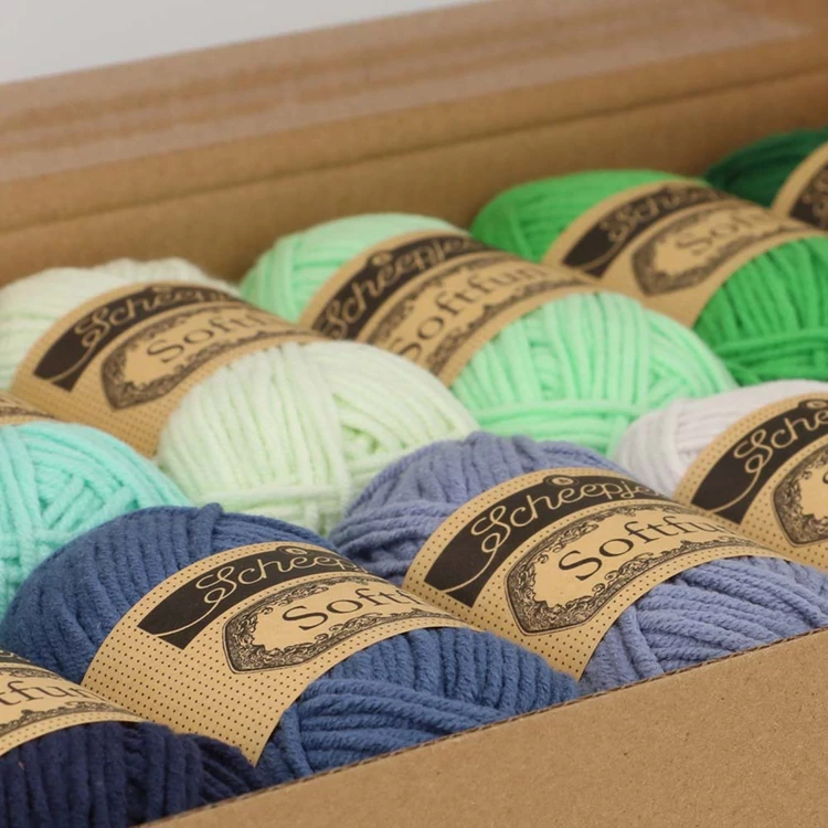 Scheepjes Softfun Color Pack - Ocean Breeze - 12 gombolyag fonal  - 12 balls of yarn