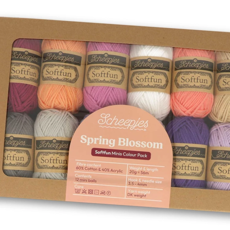 Scheepjes Softfun Color Pack - Spring Blossom - 12 gombolyag fonal  - 12 balls of yarn