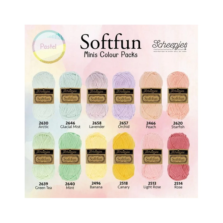Scheepjes Softfun Color Pack - Pasztell - 12 gombolyag