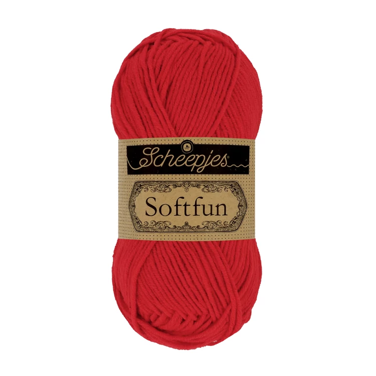 Scheepjes Softfun 2410 Candy Apple - red - almapiros - pamut-akril fonal - yarn blend