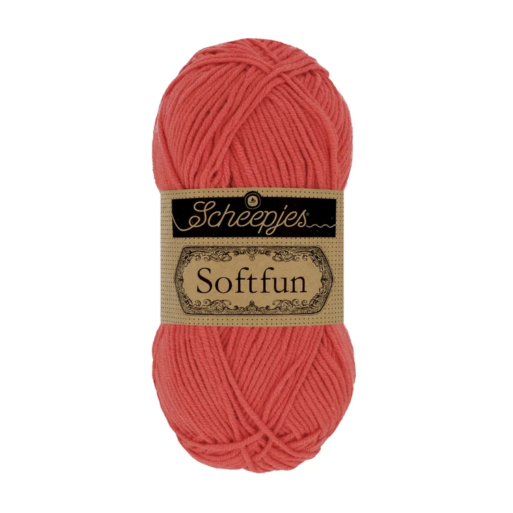 Scheepjes Softfun 2449 Salmon - red - lazacpiros - pamut-akril fonal - yarn blend