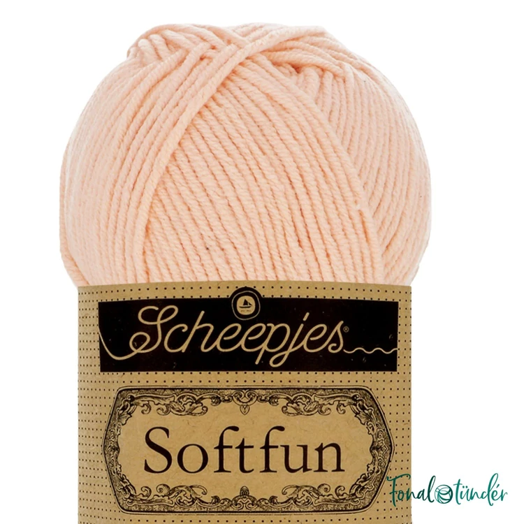 Scheepjes Softfun 2466 Peach - világos barackszín - pamut-akril fonal - yarn blend