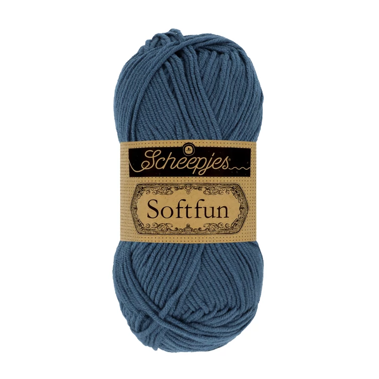 Scheepjes Softfun 2489 Denim blue - farmerkék - pamut-akril fonal - yarn blend