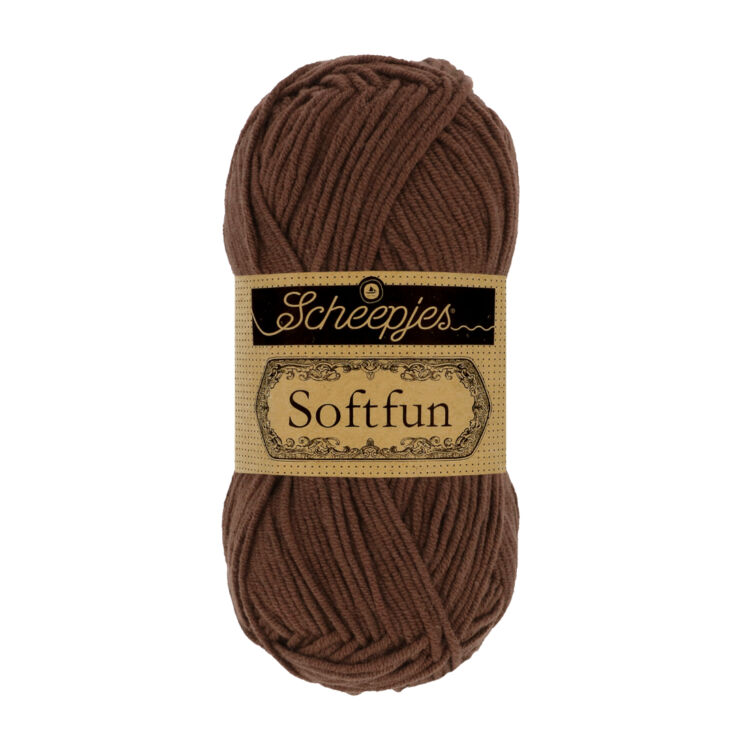 Scheepjes Softfun 2491 Pecan - brown - barna - pamut-akril fonal - yarn blend