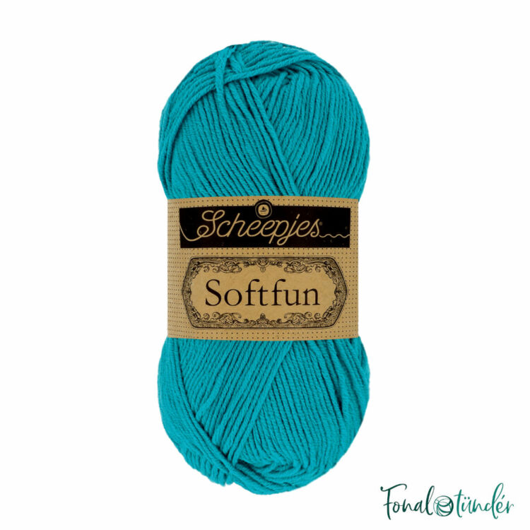 Scheepjes Softfun 2511 Dark Turquoise - türkizkék - pamut-akril fonal - yarn blend