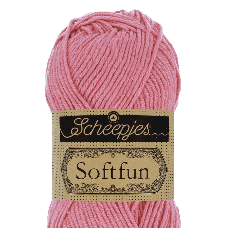 Scheepjes Softfun 2514 Rose - pink - rózsaszín - pamut-akril fonal - yarn blend