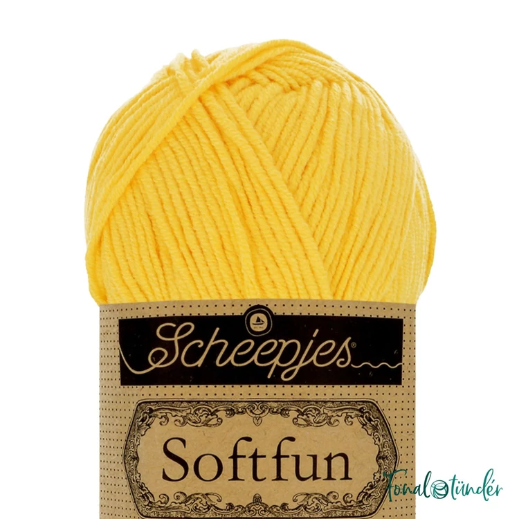 Scheepjes Softfun 2518 Canary yellow - citromsárga - pamut-akril fonal - yarn blend