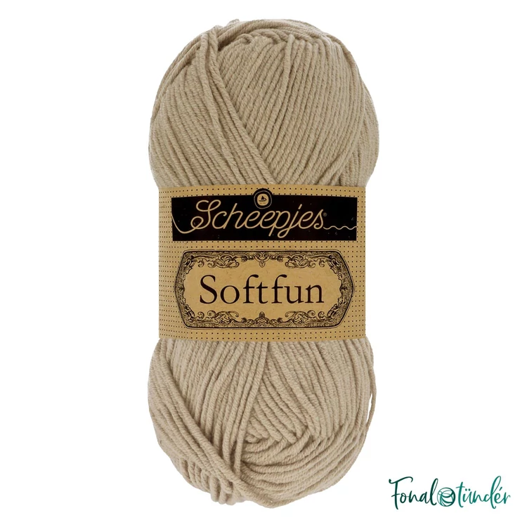 Scheepjes Softfun 2533 - light brown - drapp - pamut-akril fonal - yarn blend