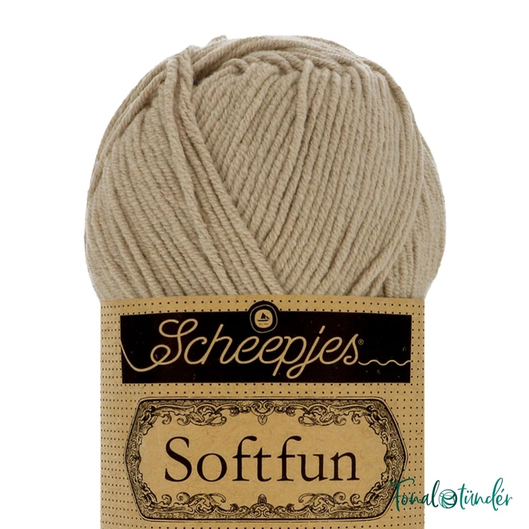 Scheepjes Softfun 2533 - light brown - drapp - pamut-akril fonal - yarn blend