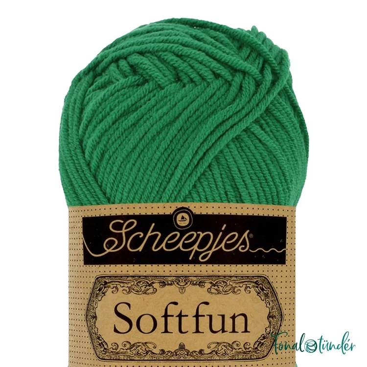 Scheepjes Softfun 2535 Forest green - zöld - pamut-akril fonal - yarn blend