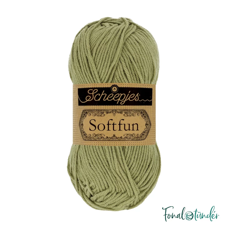 Scheepjes Softfun 2606 Moss - green - moha zöld - pamut-akril fonal - yarn blend
