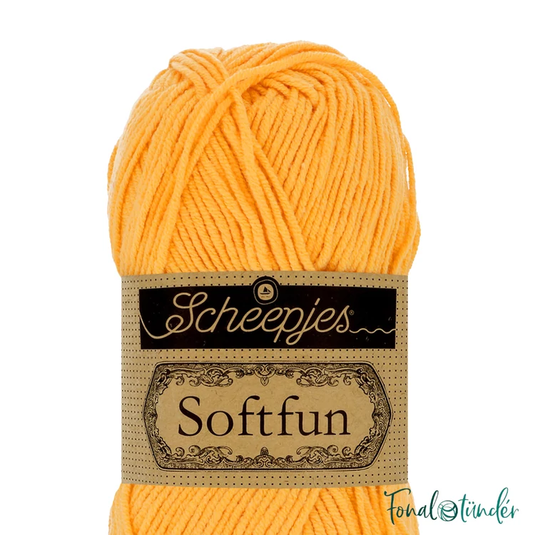 Scheepjes Softfun 2610 Butterscotch - yellow - sárga - pamut-akril - kép2 fonal - yarn blend - kép 3