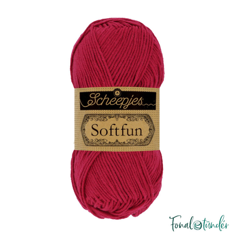 Scheepjes Softfun 2617 Jam - cherry red - meggypiros - pamut-akril fonal - yarn blend