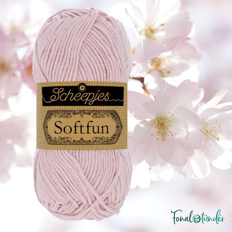 Scheepjes Softfun 2618 Blossom - halvány rózsaszín fonal