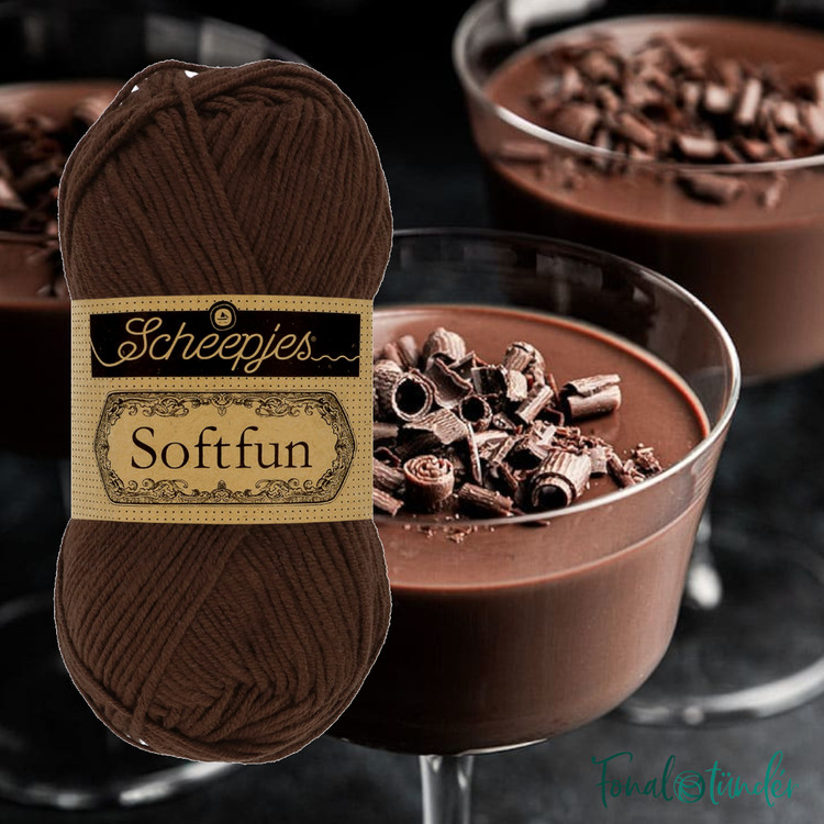 Scheepjes Softfun 2623 Chocolate - csokibarna fonal