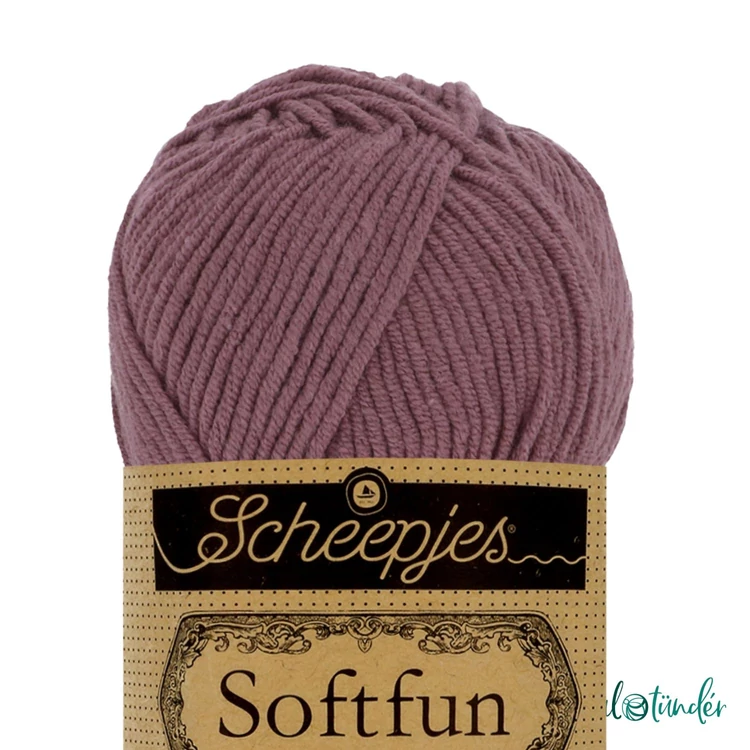 Scheepjes Softfun 2624 Mauve - brown - lilás barna - pamut-akril fonal - yarn blend