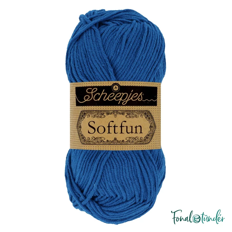 Scheepjes Softfun 2626 Cobalt deep blue - mélykék - pamut-akril fonal - yarn blend