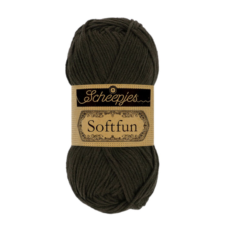 Scheepjes Softfun 2628 Charcoal - dark gray - sötét szürke - pamut-akril fonal - yarn blend