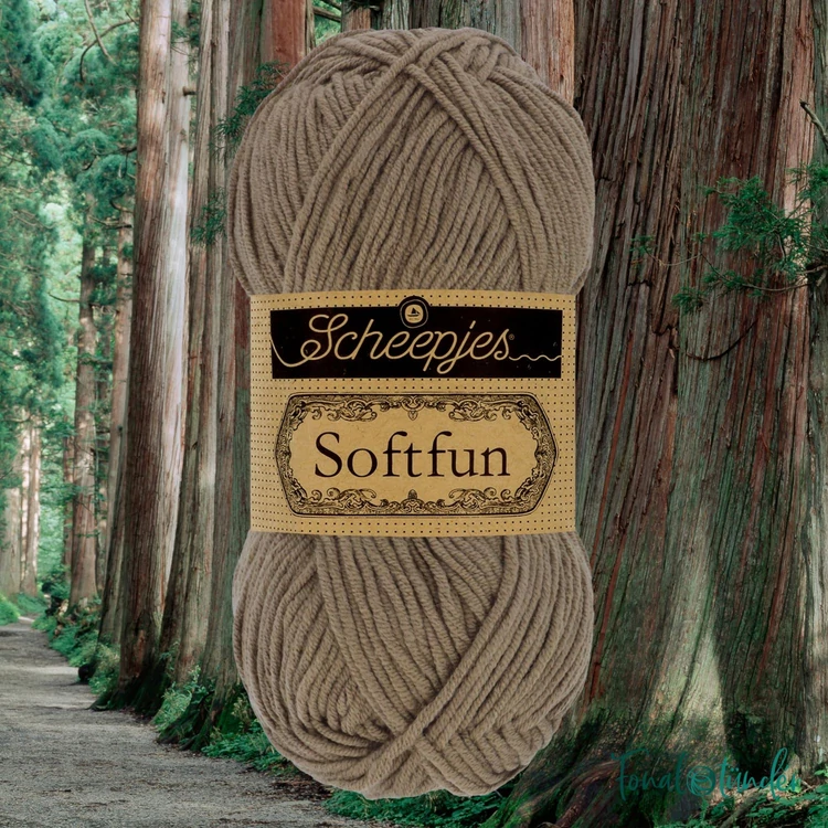 Scheepjes Softfun 2631 Cedar - brown - barna - pamut-akril fonal - yarn blend