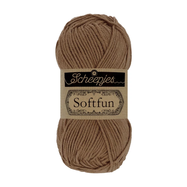 Scheepjes Softfun 2633 Tawny - brown - barna - pamut-akril fonal - yarn blend