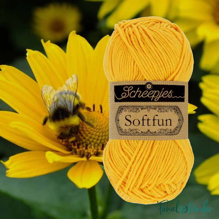 Scheepjes Softfun 2634 Bumblebee - élénk sárga fonal