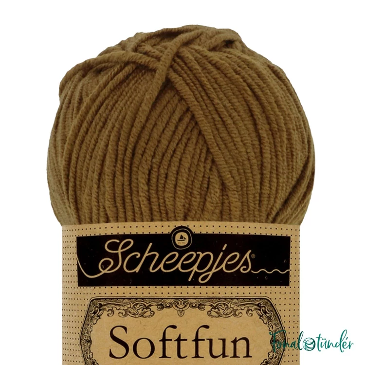 Scheepjes Softfun 2635 Dijon brown - sárgásbarna - pamut-akril fonal - yarn blend