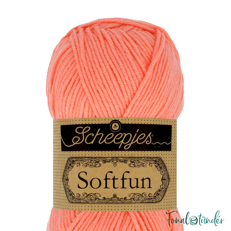 Scheepjes Softfun 2636 Soft Coral - világos korallpiros fonal