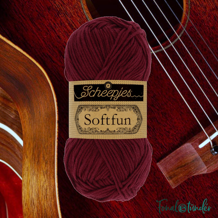 Scheepjes Softfun 2637 Mahogany - mahagóni vörös fonal