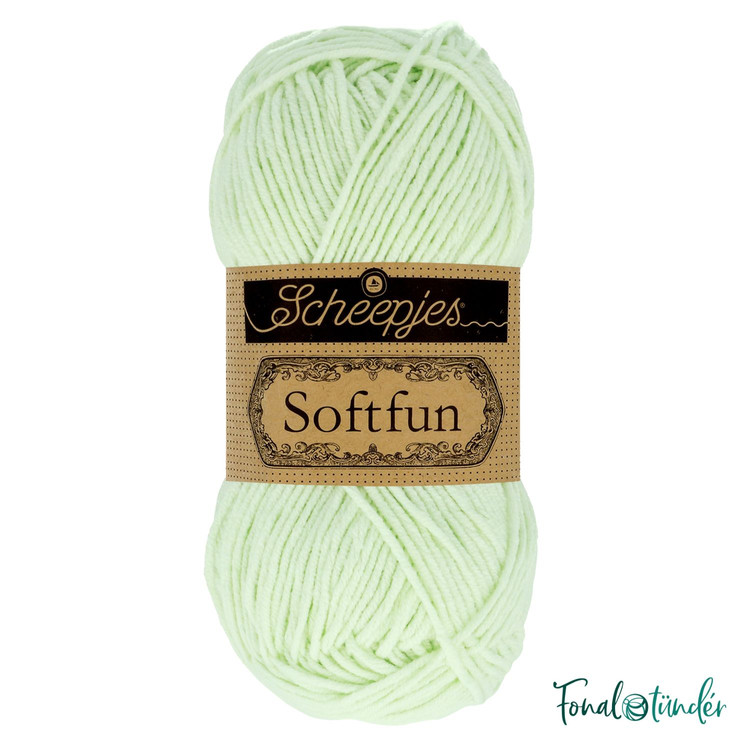 Scheepjes Softfun 2639 Green Tea - halványzöld fonal