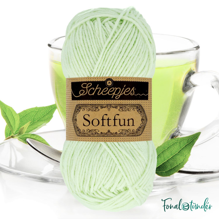 Scheepjes Softfun 2639 Green Tea - halványzöld fonal