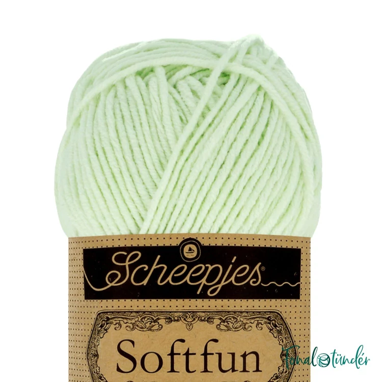 Scheepjes Softfun 2639 Green Tea - light green - halványzöld - pamut-akril fonal - yarn blend